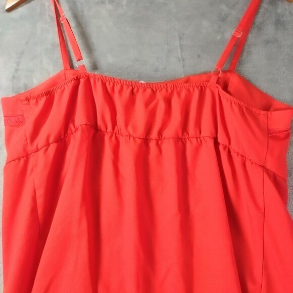Love 2 by Loved Womens Red Camisole Tank Top Adjustable Lace Trim Size XL - Picture 6 of 9